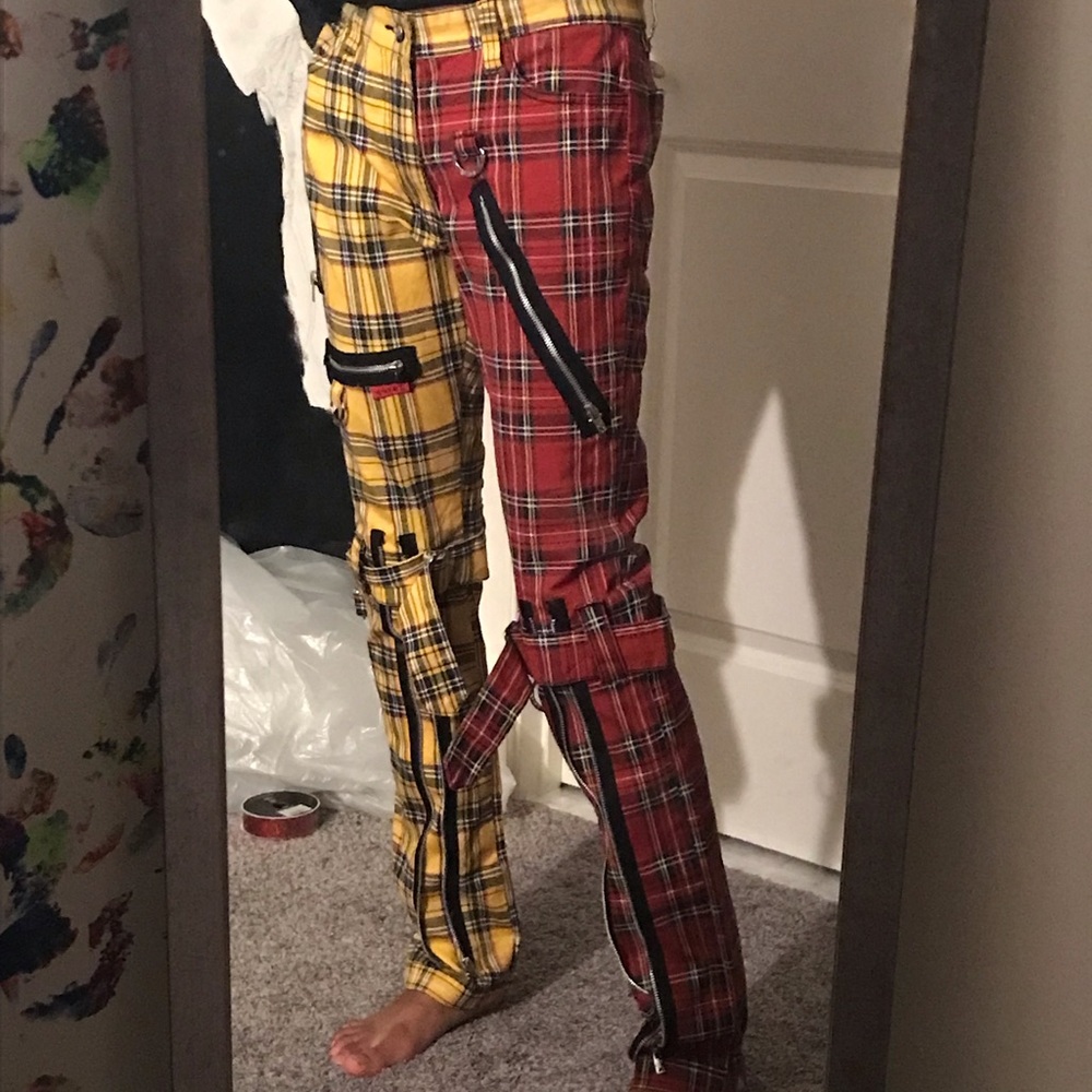 Red and yellow plaid tripp pants. Loose fitting and comfortable. Worn few times.